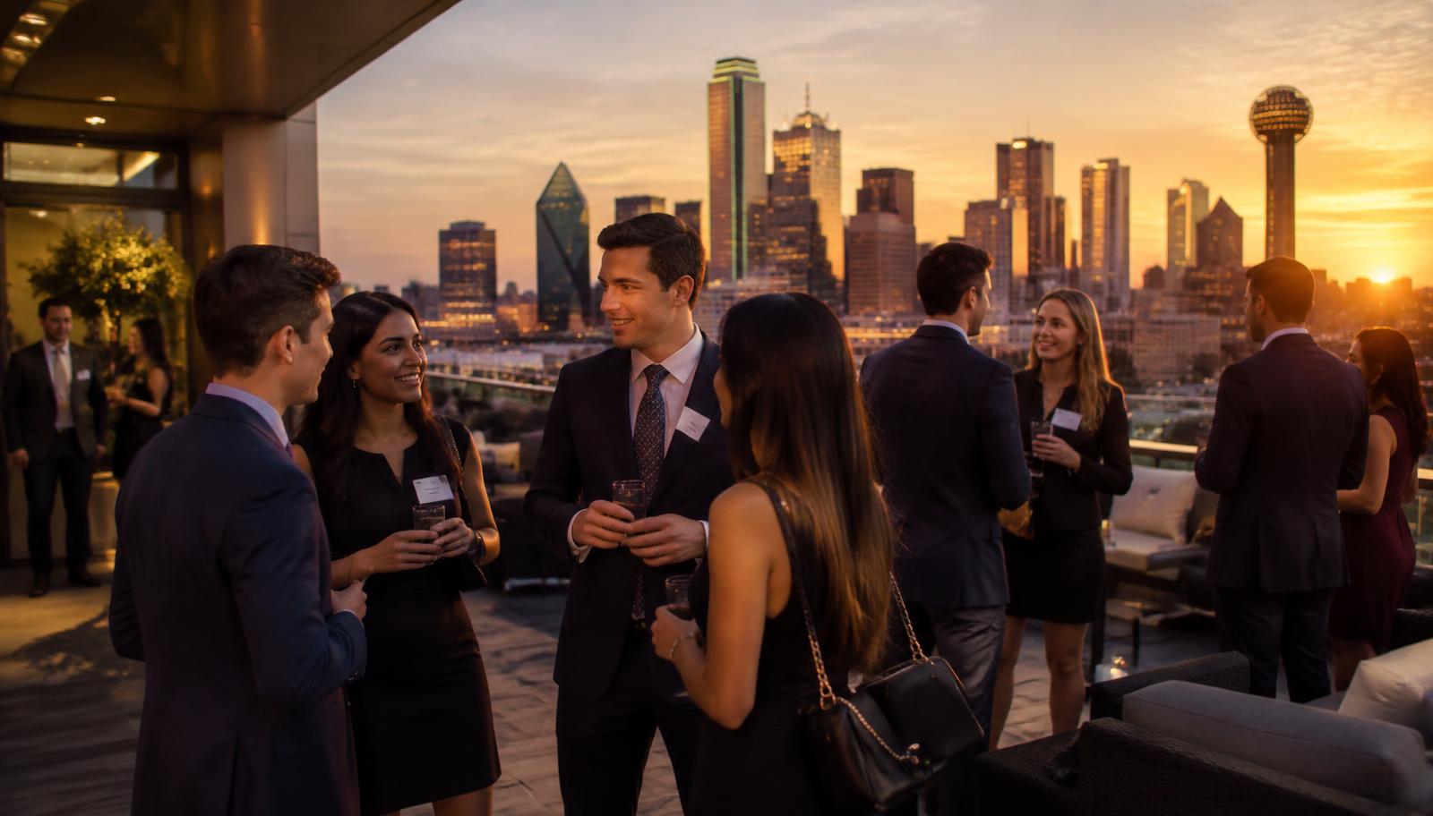 SMU alumni at an evening reception